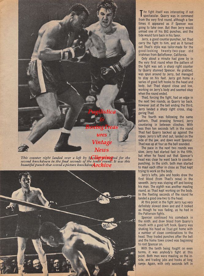 Boxing News Clipping #978 - Jerry Quarry vs. Thad Spencer