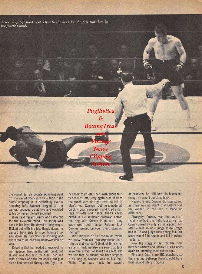 Boxing News Clipping #979 - Gunnar Barlund, Battling Nelson, Otto Von Porat, Jerry Quarry vs. Thad Spencer