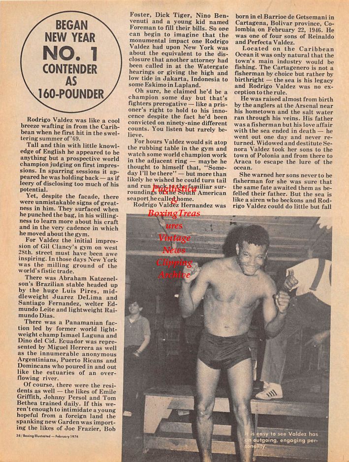 Boxing News Clipping #98 - Rodrigo Valdez