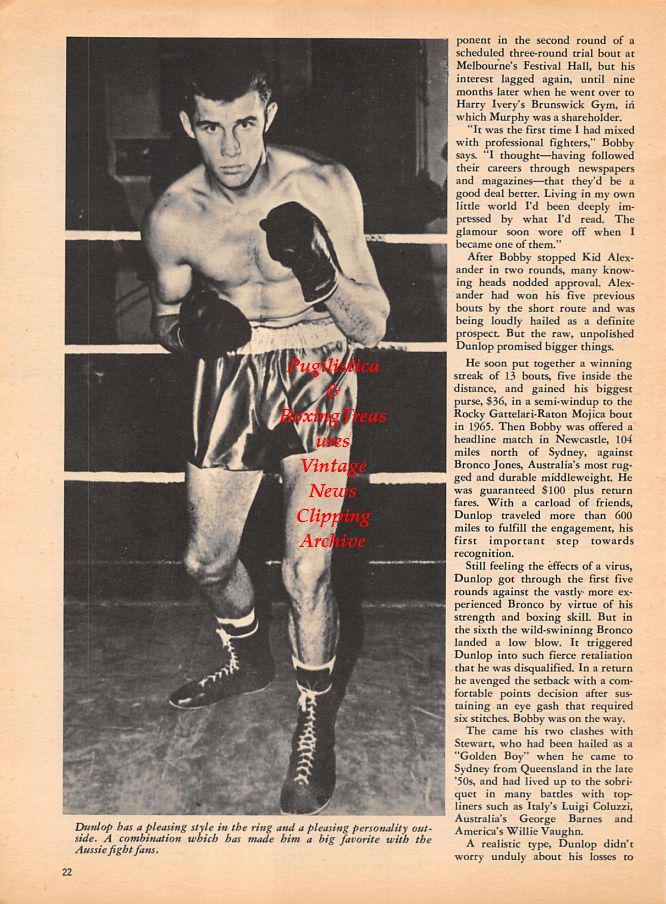 Boxing News Clipping #983 - Bob Dunlop