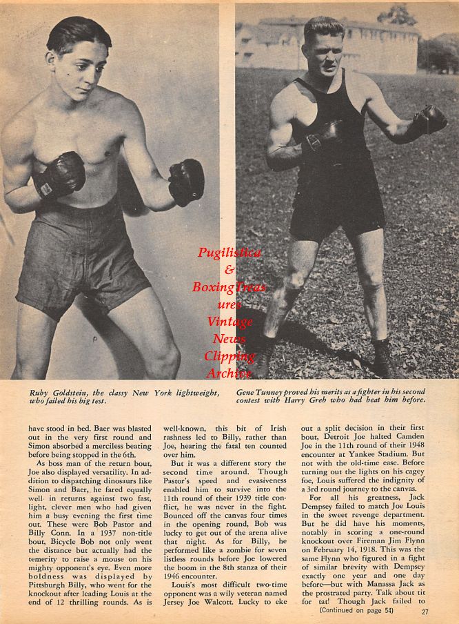 Boxing News Clipping #986 - Chartchai Chionoi vs. Efren Torres, Ruby Goldstein, Gene Tunney