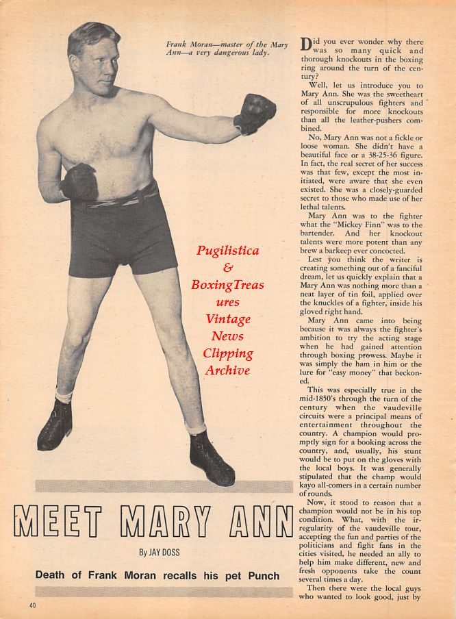 Boxing News Clipping #992 - Frank Moran, Bill Douglas vs. Hilton Whitaker
