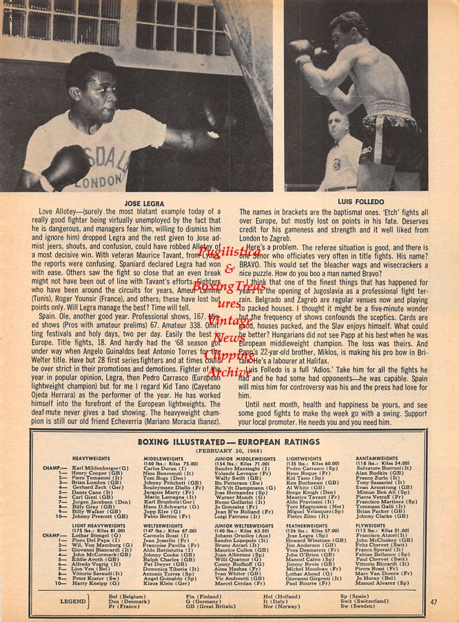 Boxing News Clipping #996 - Tommy Farr vs. Joe Louis, Jose Legra, Luis Folledo