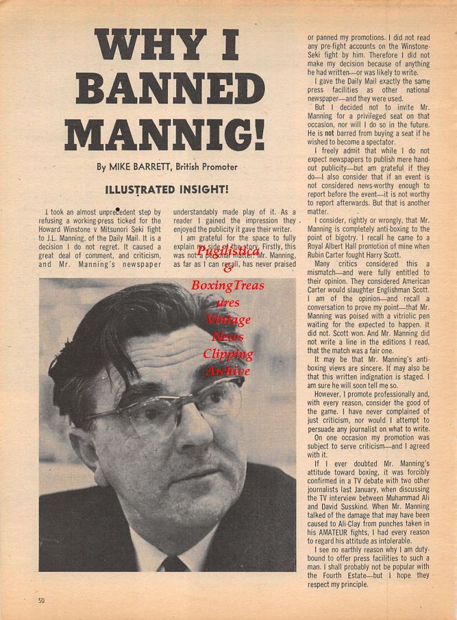 Boxing News Clipping #997 - Jimmy Wilde, Howard Winstone, Eddie Thomas, Mike Barrett