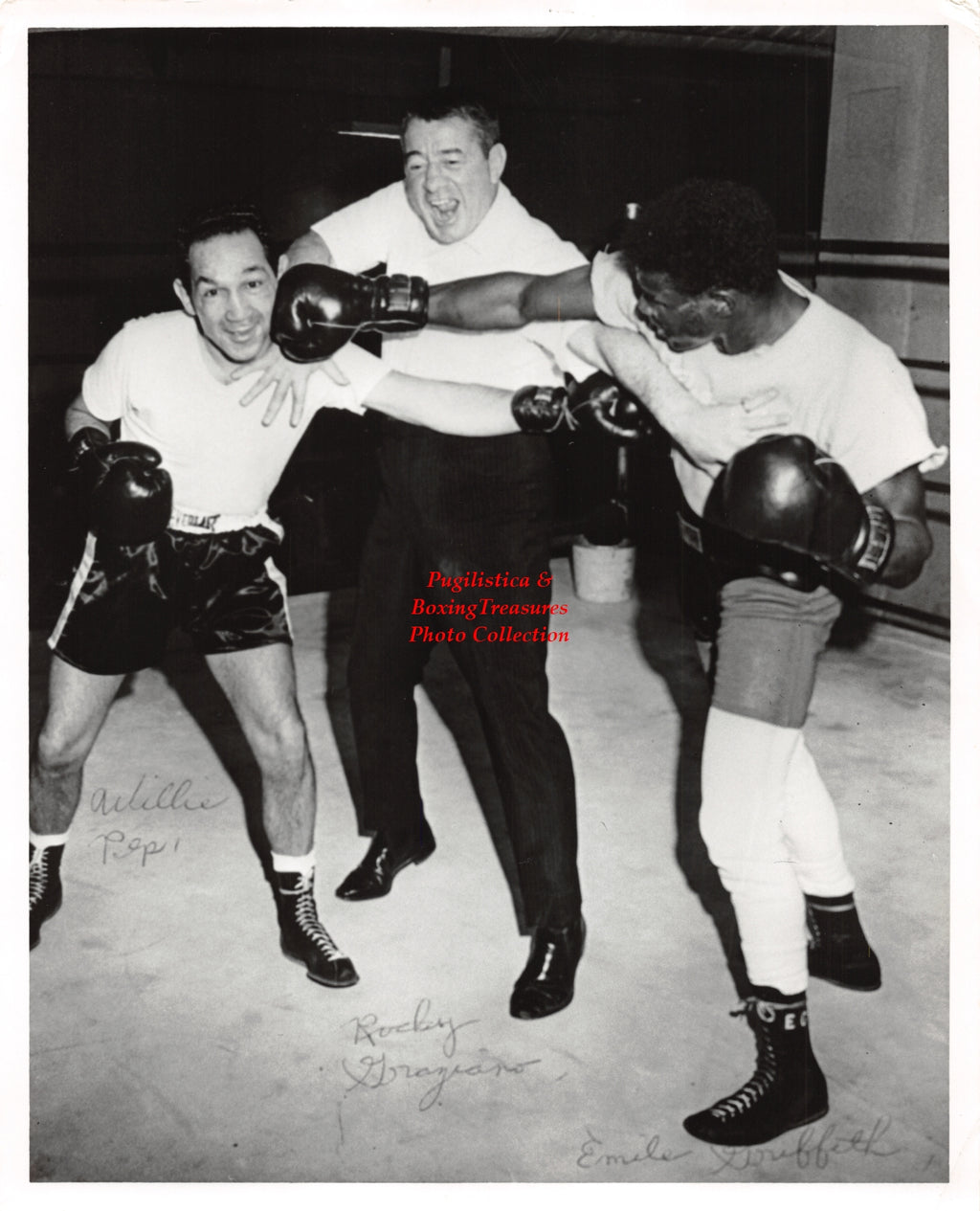 Boxing Photo #1233 - Willie Pep, Emile Griffith and Rocky Graziano