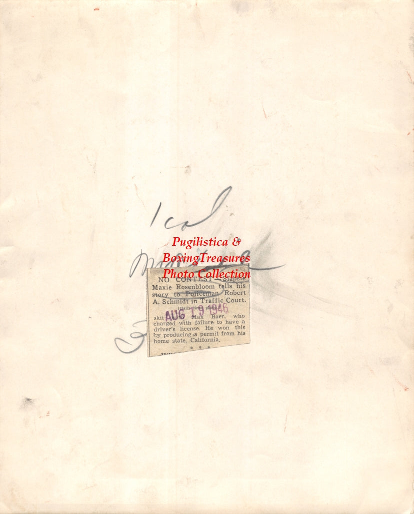 Boxing Photo #1390 - Maxie Rosenbloom - Vintage 1946 Press Photograph