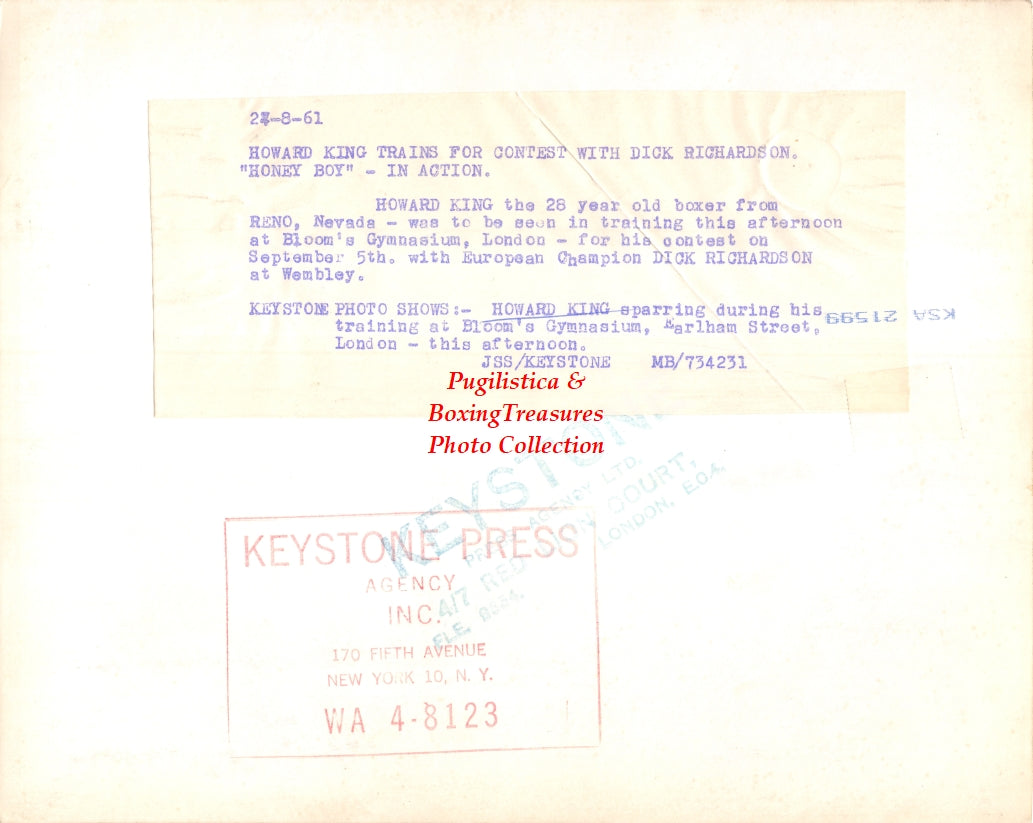 Boxing Photo #1404 - Howard King - Vintage 1961 Press Photograph