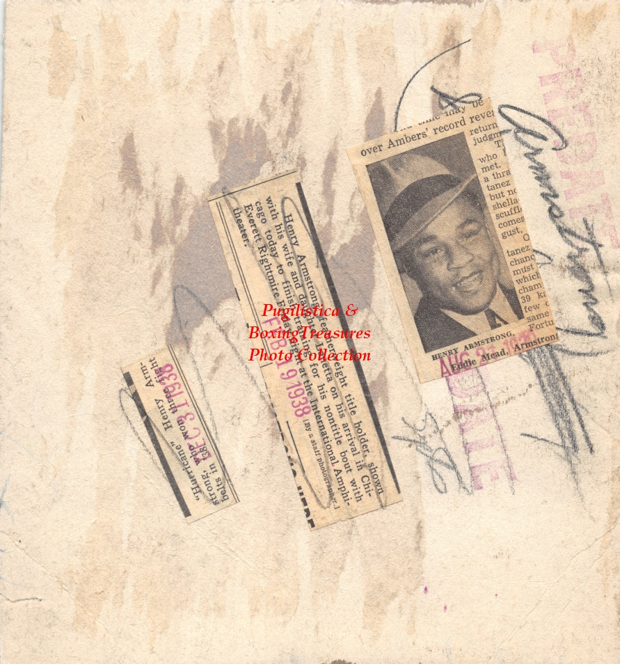 Boxing Photo #1416 - Henry Armstrong and Family - Vintage 1938 Press Photograph