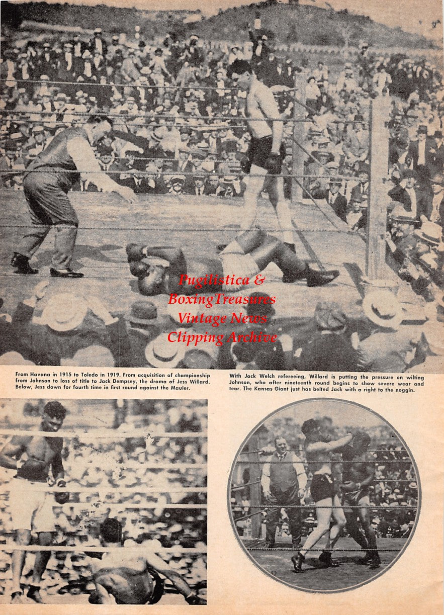 Boxing News Clipping #2167 - Jess Willard vs. Jack Johnson, Jack Dempsey, Floyd Patterson vs. George Chuvalo, Muhammad Ali