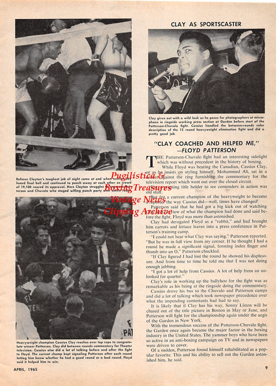 Boxing News Clipping #2167 - Jess Willard vs. Jack Johnson, Jack Dempsey, Floyd Patterson vs. George Chuvalo, Muhammad Ali