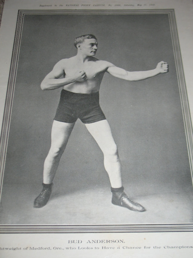 Bud Anderson - Vintage 1913 Police Gazette Boxing Supplement