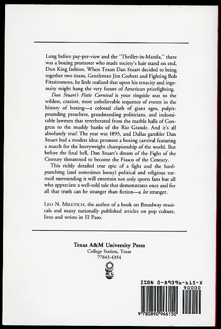 Dan Stuart's Fistic Carnival - 1994 Boxing Book by Leo N. Miletich - The Story of Robert Fitzsimmons vs. James J. Corbett & Peter Maher