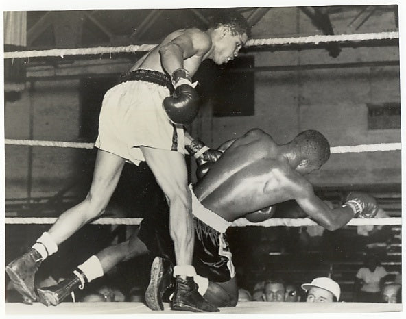 Davey Moore vs. Isidro Martinez - 1957 Vintage Boxing Photo. Knockdown!