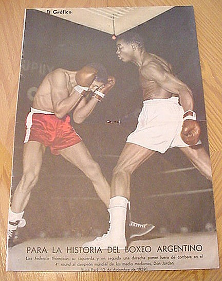 Don Jordan vs. Luis Federico Thompson - 1959 Supplement Poster from Argentina