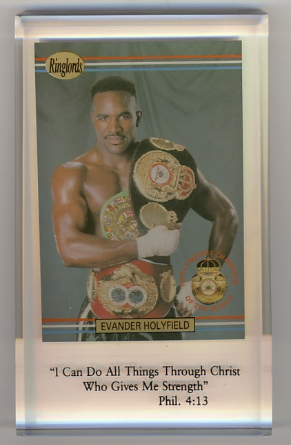 Evander Holyfield Inspirational Boxing Card display