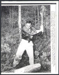 Gene Fullmer - 1962 Vintage Boxing Wire Photograph "Chopping Wood"