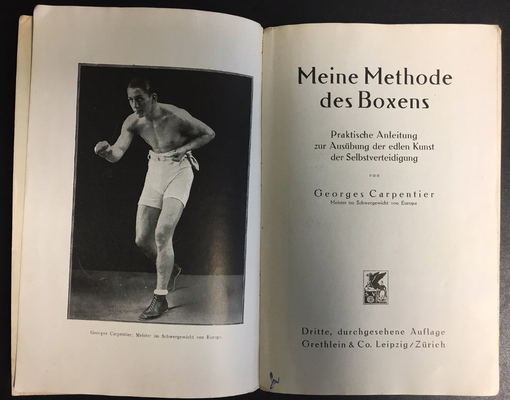 Georges Carpentier c. 1914 Boxing Book - My Methods of Boxing - Rarer Swiss/German Printing
