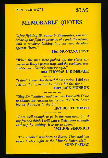 Gladiators Of The Glittering Gulches - Boxing Book by Frank Bell Signed by Author - 1985