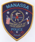 Jack Dempsey - Manassa, Colorado Police patch "Birthplace of Jack Dempsey"