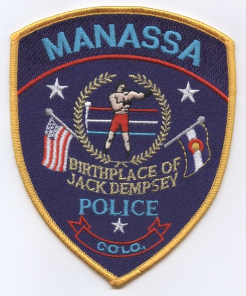 Jack Dempsey - Manassa, Colorado Police patch "Birthplace of Jack Dempsey"