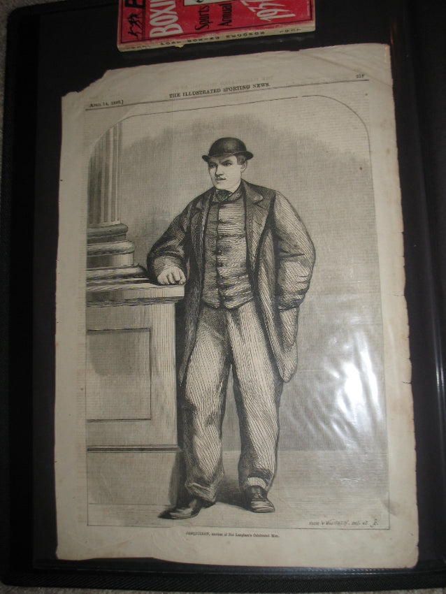 Jem Dillon - Vintage 1866 Engraved Full-page Print - The Illustrated Sporting News