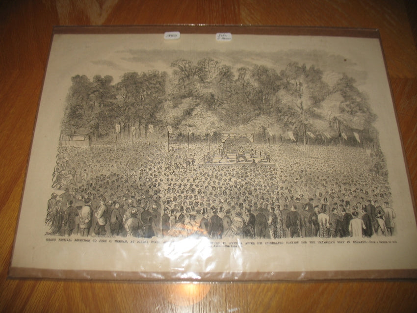 John C. Heenan Festival Reception - Vintage 1860 Print from Frank Leslie's Illustrated News