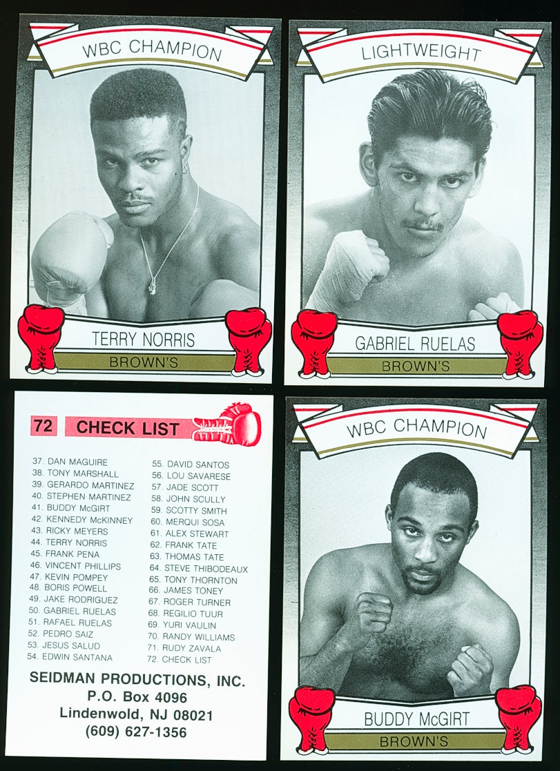 1992 Brown's Boxing Cards Complete Set (72) - Lennox Lewis, James Toney, Mark Gastineau +++
