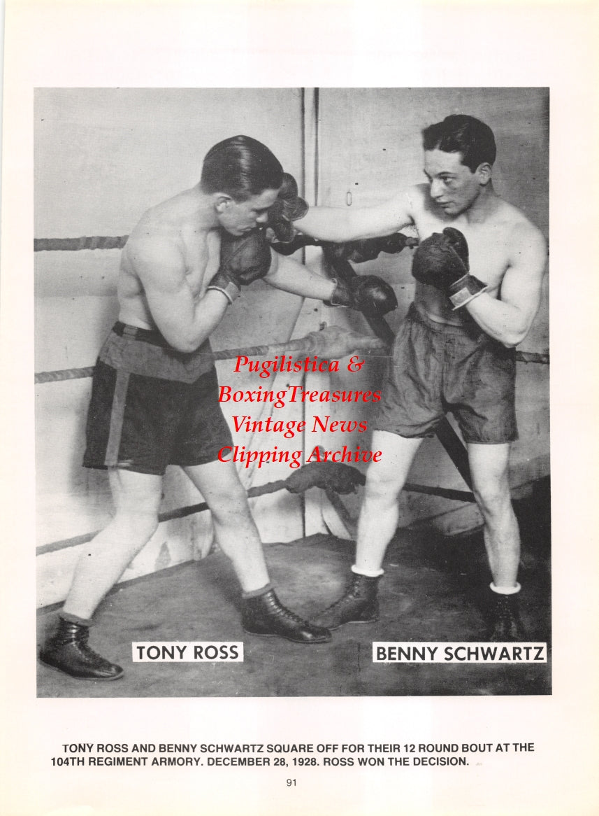 Boxing News Clipping #2784 - Tony Ross vs. Benny Schwartz, Ray Klingmeyer