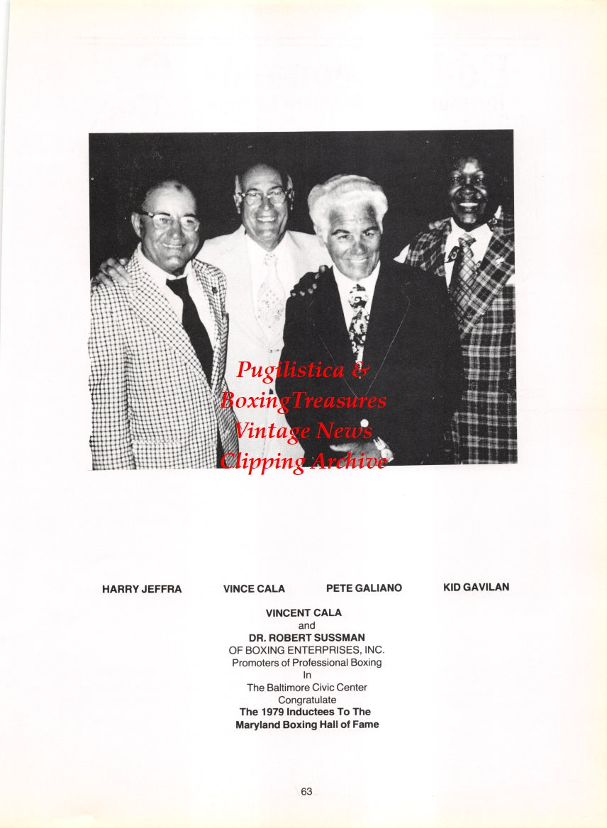 Boxing News Clipping #2770 - Harry Jeffra, Vince Cala, Kid Gavilan, Pete Galiano, Bill Bandy