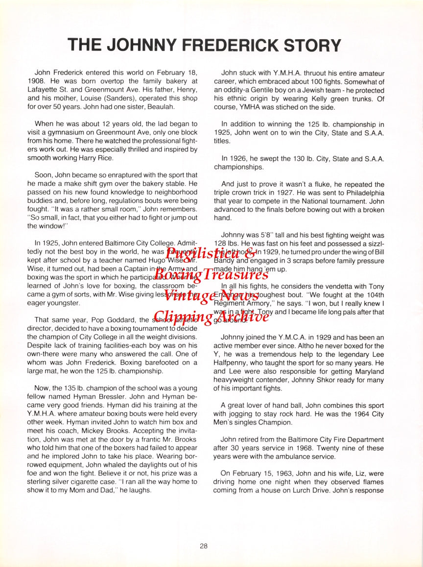 Boxing News Clipping #2752 - Larry Barratt, Johnny Frederick