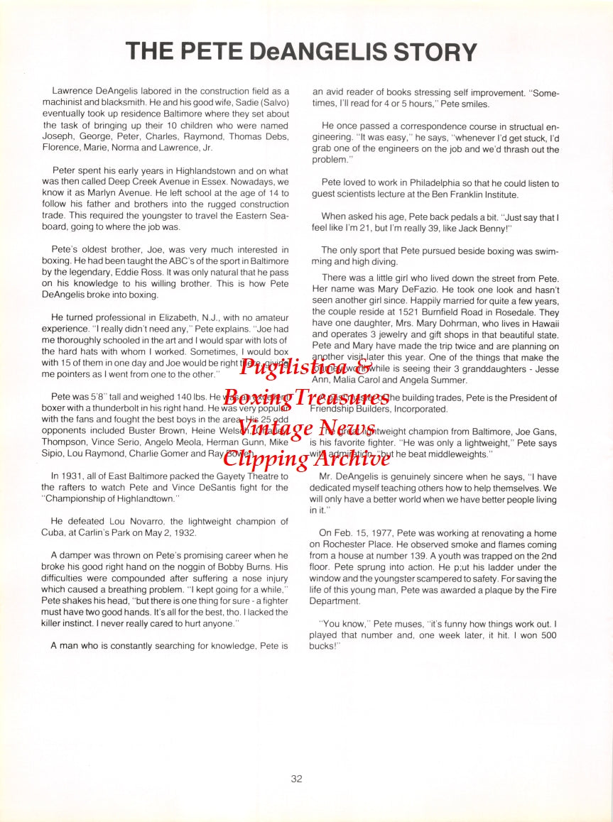 Boxing News Clipping #2754 - Nathan Harris, Pete DeAngelis