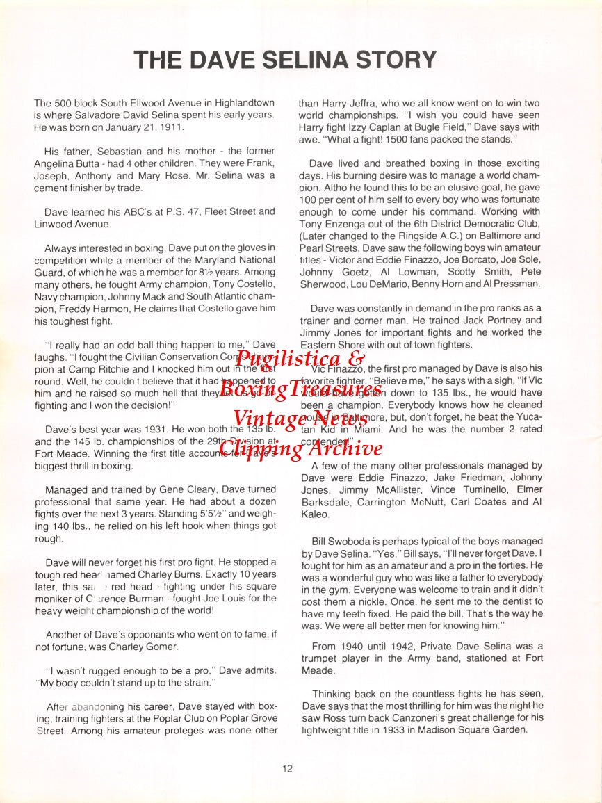 Boxing News Clipping #2744 - Benny Funderburk, Dave Selina