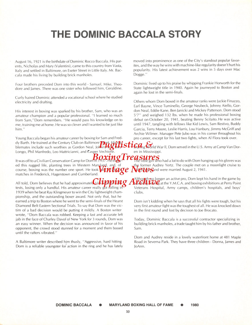 Boxing News Clipping #2689 - Dominic Baccala, Joe Poodles Sr.