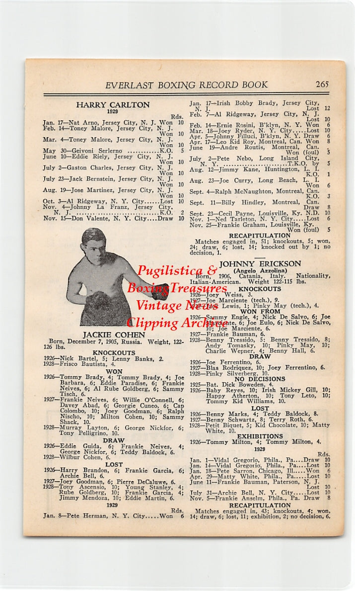 Boxing News Clipping #2599 - Jackie Cohen