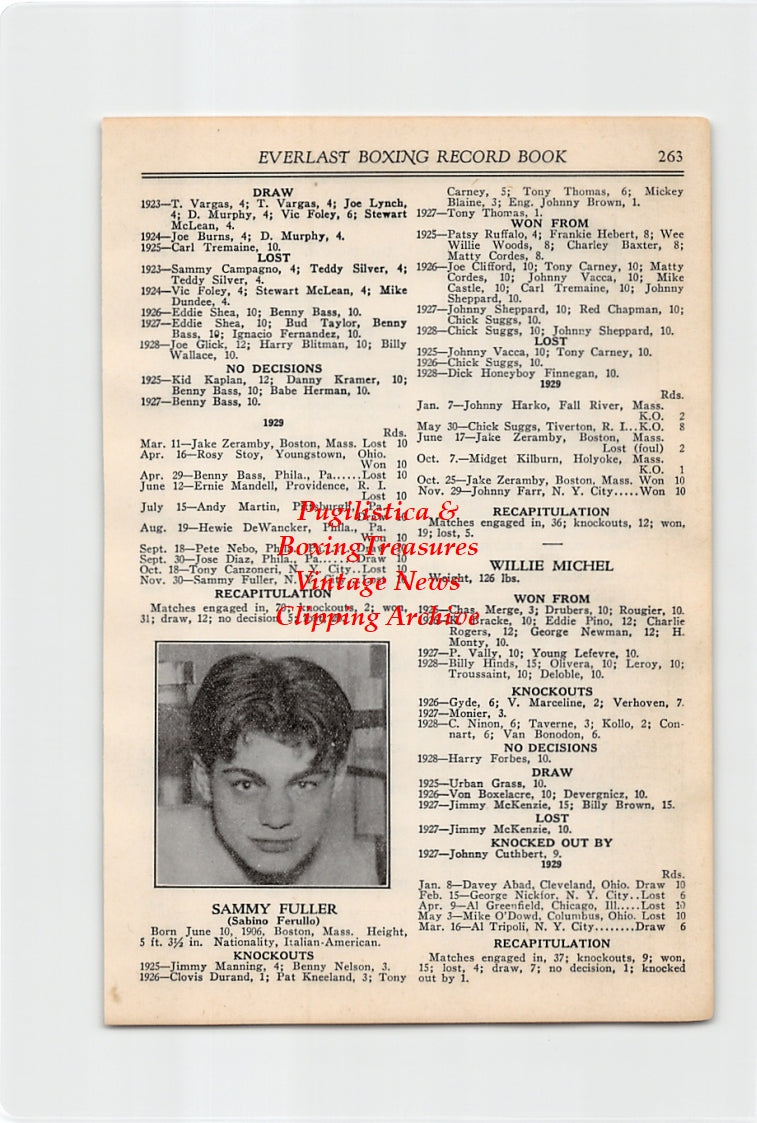 Boxing News Clipping #2600 - Tony Caragliano, Sammy Fuller