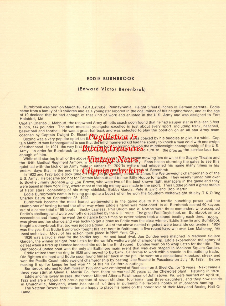 Boxing News Clipping #2657 - Pete Galiano, Eddie Burnbrook