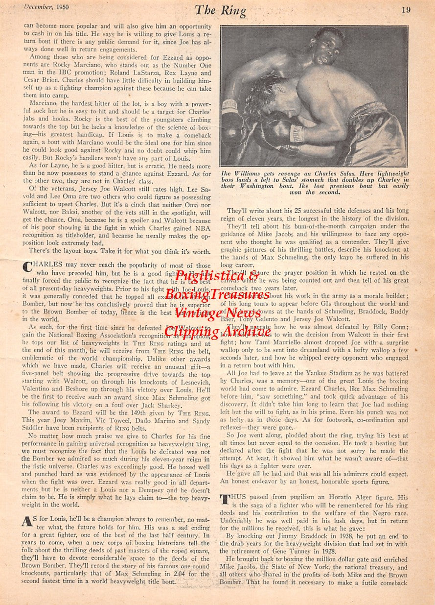Boxing News Clipping #2573 - Ike Williams vs. Charley Salas, Archie Hindman