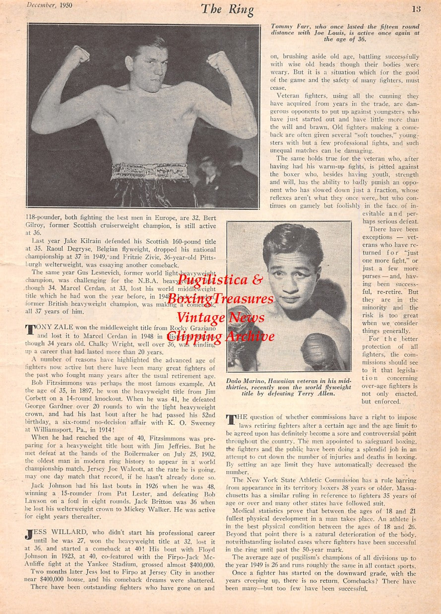Boxing News Clipping #2570 - Madison Square Garden "The House That Tex Built", Paul Berlenbach, Joe Louis, Barney Ross, Tony Canzoneri, Tommy Loughran, Tommy Farr, Dado Marino
