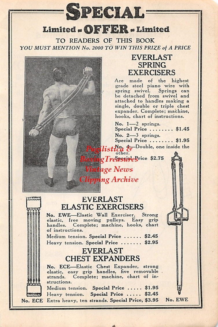 Boxing News Clipping #2626 - Ad for Gene Tunney model Everlast Boxing Gloves