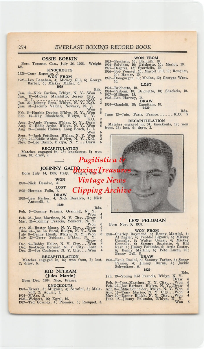 Boxing News Clipping #2607 - Lew Feldman