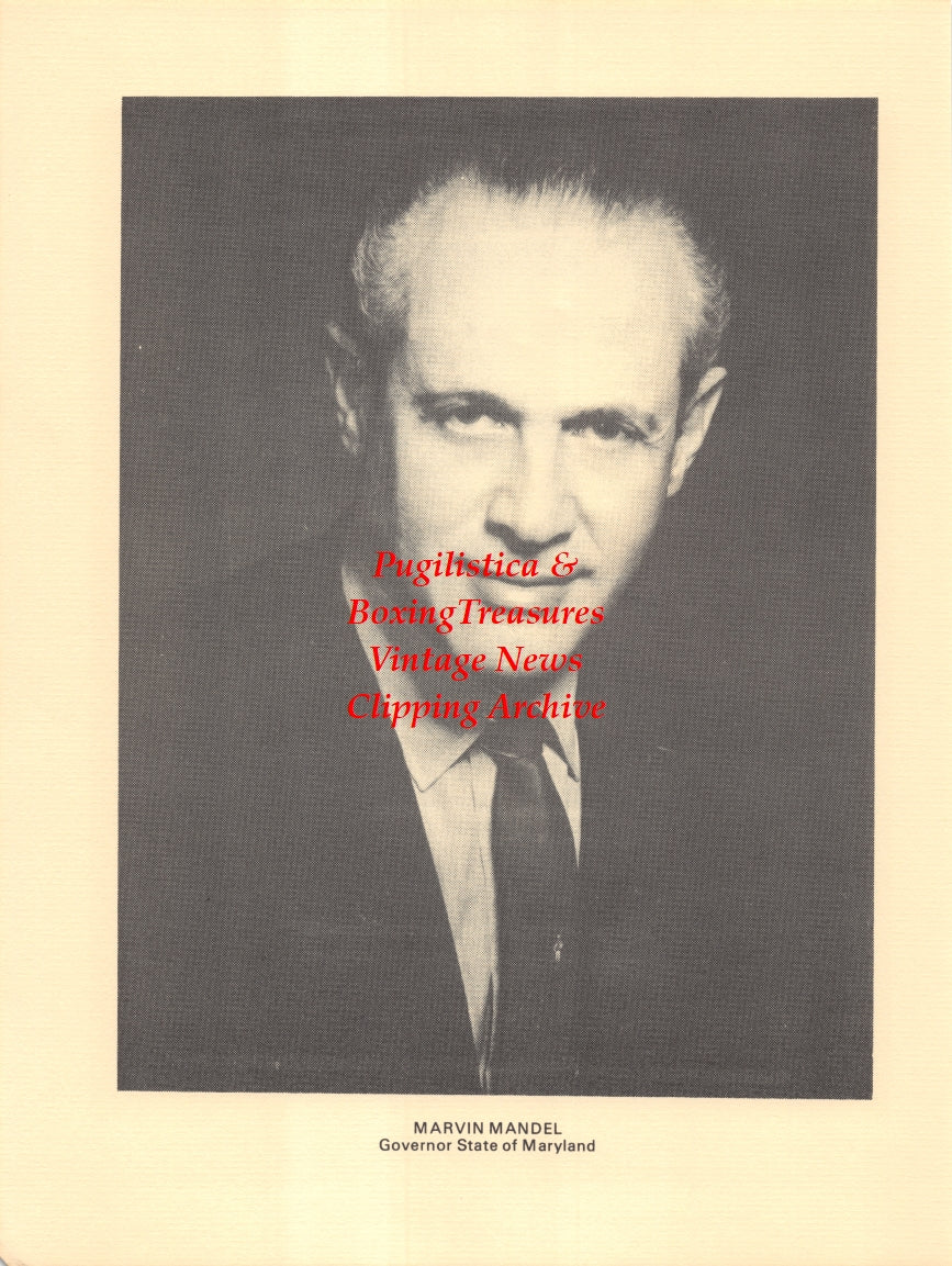 Boxing News Clipping #2651 - Donald Schaefer, Marvin Mandel