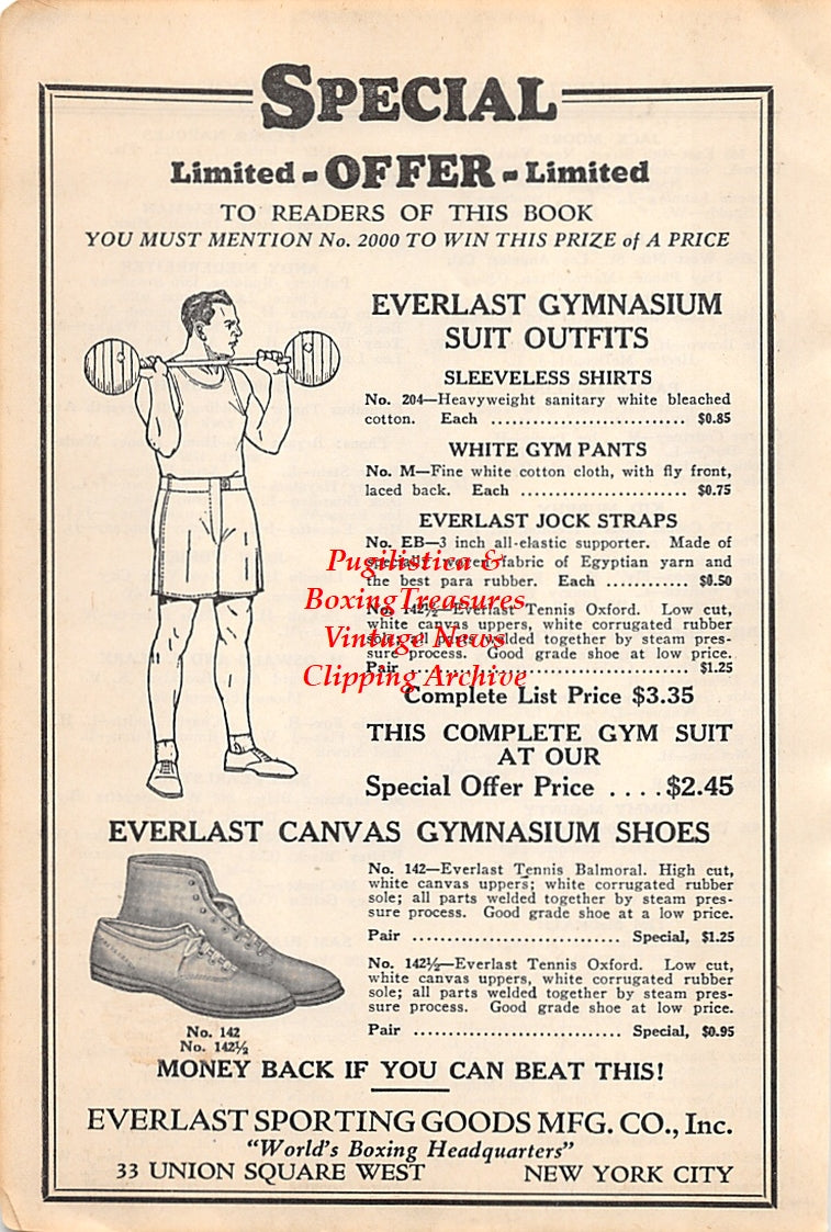 Boxing News Clipping #2618 - Ad for Everlast Athletic Gym Wear and Shoes
