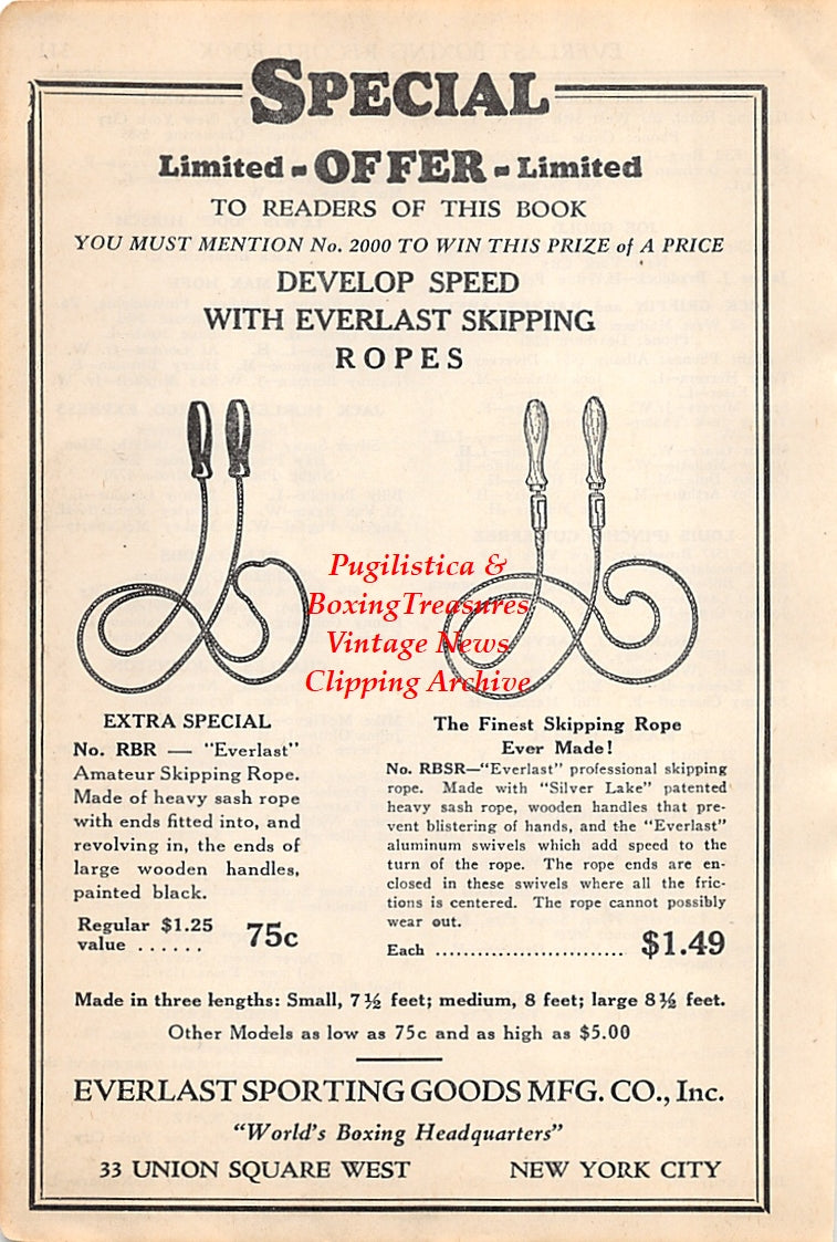 Boxing News Clipping #2620 - Ad for Everlast Jump or Skipping Rope