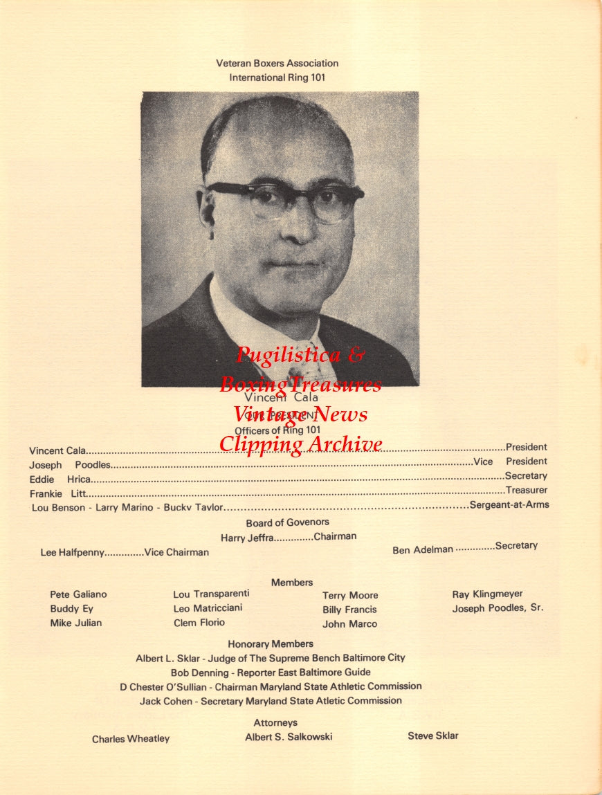 Boxing News Clipping #2649 - Scoop Gallello, Jo Handley, Vincent Cala