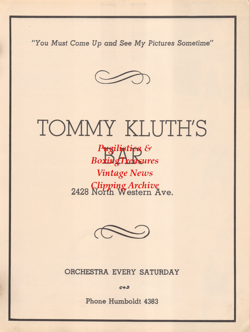 Boxing News Clipping #2632 - Battling Nelson, Tommy Kluth, Jackie Fields
