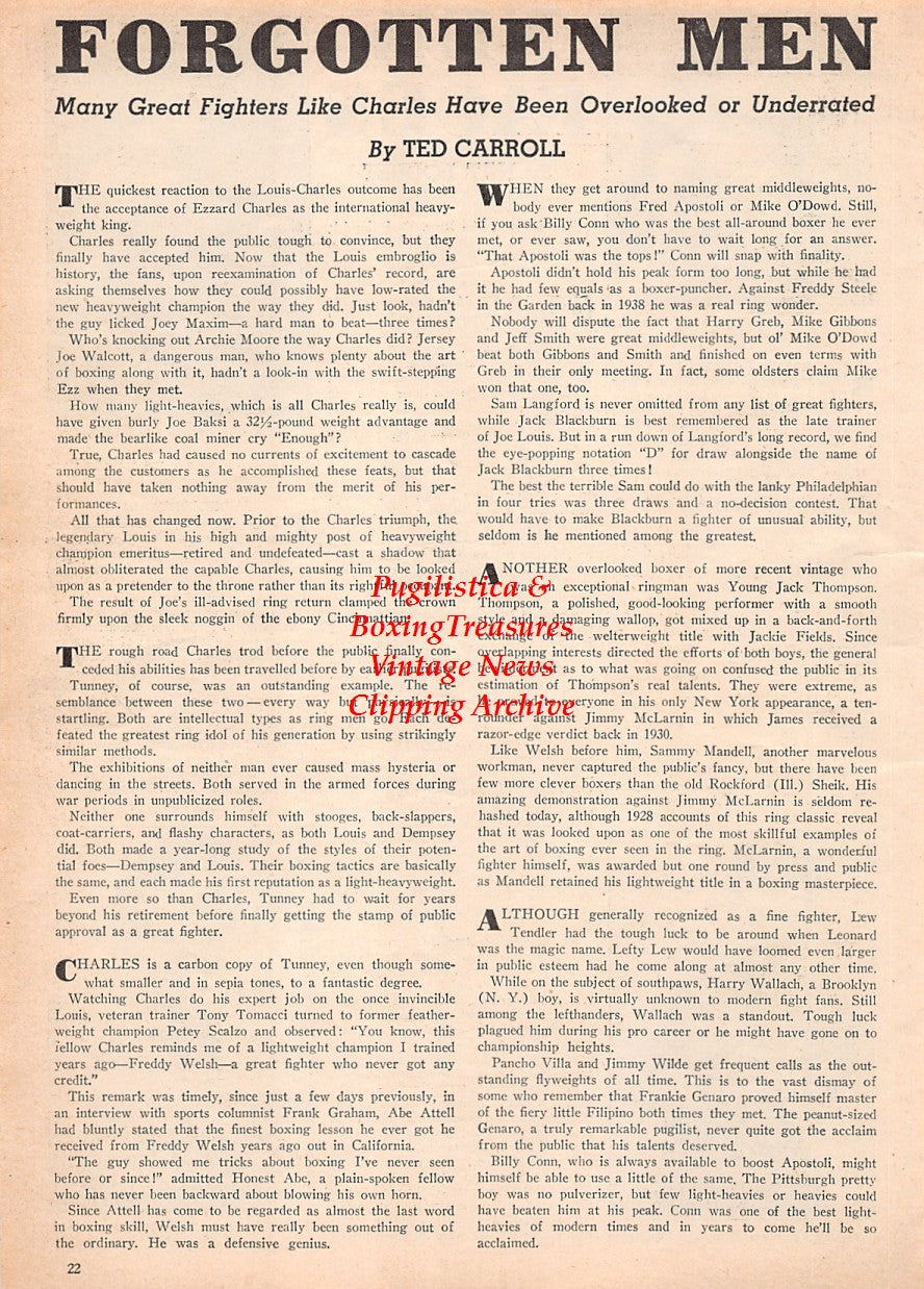 Boxing News Clipping #2574 - Gus Kempf, Ralph Gonzales, Terry Ratcliffe, Packey McFarland (1950's Kansas Featherweight)