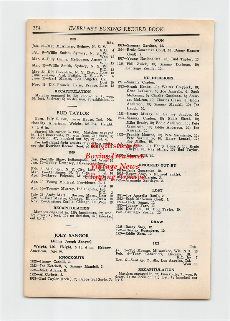 Boxing News Clipping #2604 - Earl Mastro, Fidel LaBarba