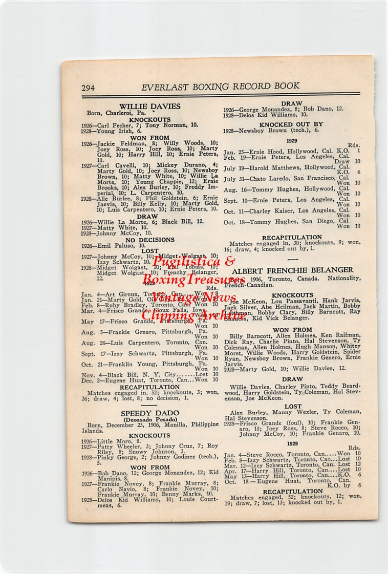 Boxing News Clipping #2603 - Eugene Huat, Corporal Izzy Schwartz