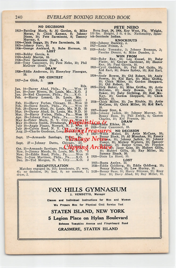 Boxing News Clipping #2595 - Al Singer, Benny Bass