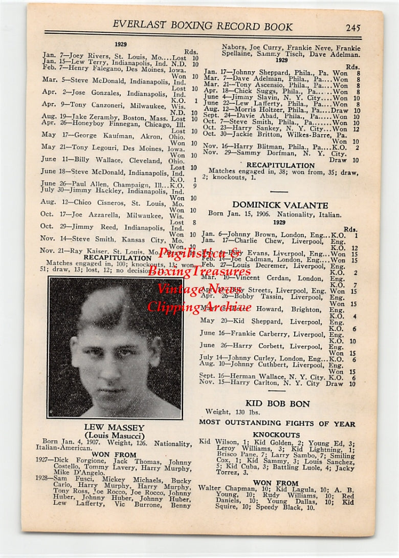 Boxing News Clipping #2594 - Lew Massey, Tony Legouri